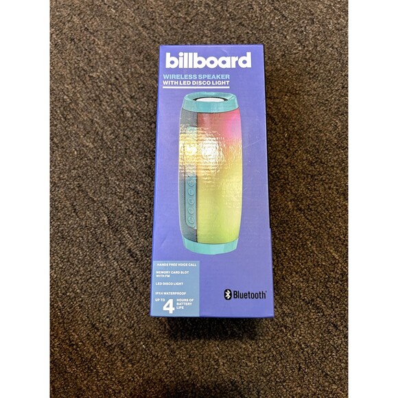 Billboard Wireless Speaker LED Disco Light Bluetooth IPX4 Waterproof Brand New - Picture 1 of 4